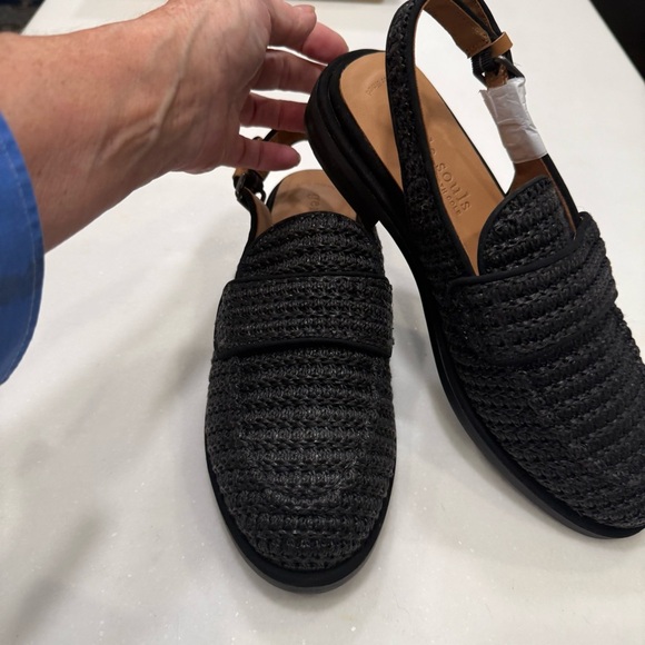 Kenneth Cole Gentle Souls Raffia Sling Back Loafer Black Sz 9.5 NIB - Picture 4 of 15